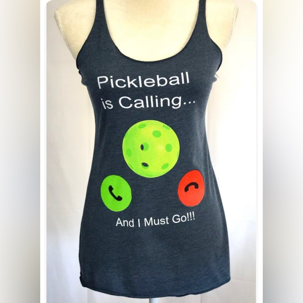 NWOT PICKLEBALL IS CALLING SLEEVELESS Women's top,  Size Small